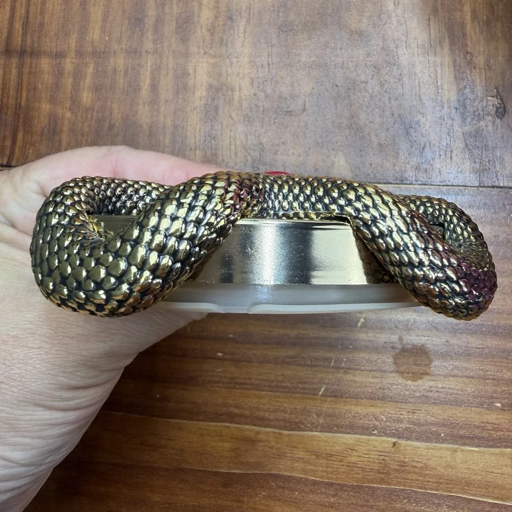 Bath & Body Works Gold Snake Black Glass Halloween 3-Wick Candle Lid - LID ONLY